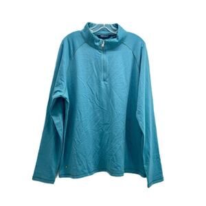 Peter Millar Pullover Mens XL Crown Crafted Merino Wool Blue 1/4 Zip Logo